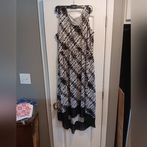 Black and White Geometric Pattern Dress Maxi Boho gypsy dress